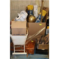 ESTATE PALLET OF OARS, HOUSEHOLD MISC, DUCK