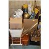Image 1 : ESTATE PALLET OF OARS, HOUSEHOLD MISC, DUCK