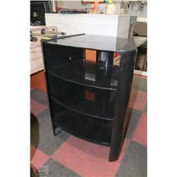 BLACK GLASS ENTERTAINMENT STAND