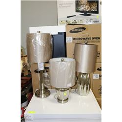 SHOWHOME SET OF 3 ANTIQUE FINISH LAMPS