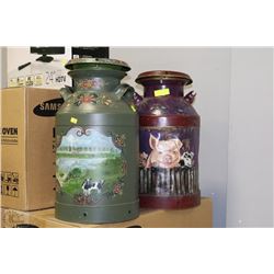 SET OF TWO DECORATIVE MILK JUGS