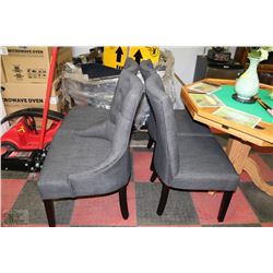 SET OF 4 SHOWHOME GREY FABRIC TABLE CHAIRS
