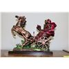Image 1 : 13" VINTAGE HORSE AND CARRIAGE SCULPTURE