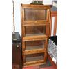 Image 1 : 4 SHELF WOODEN AND GLASS BOOKCASE 25"X13"X60"H