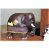Image 1 : LARGE VINTAGE CARVED & PAINTED WOOD ELEPHANT