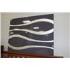 Image 1 : LARGE GREY AND SILVER ABSTRACT CANVAS PICTURE