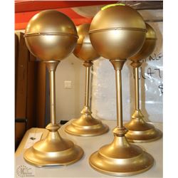 4 SHOWHOME GOLD TONE ORNAMENTS AS IS