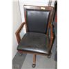 Image 1 : WOOD AND LEATHERETTE OFFICE CHAIR