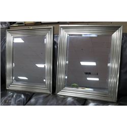 SHOWHOME PAIR OF SILVERTONE FRAMED MIRRORS