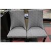 Image 1 : SHOWHOME PAIR OF GREY FABRIC SIDECHAIRS