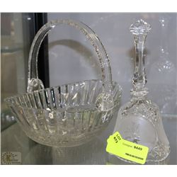 ESTATE CUT GLASS BASKET WITH BELL