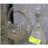 Image 1 : ESTATE CUT GLASS BASKET WITH BELL