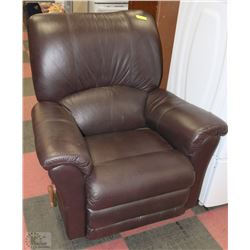 LAZYBOY BROWN LEATHER RECLINER