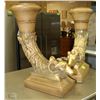 Image 1 : SET OF 2 RAM HORN CANDLE HOLDERS