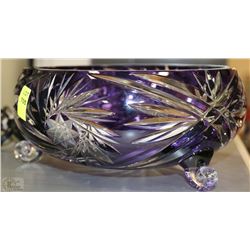 PURPLE CRYSTAL FOOTED BOWL