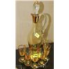 Image 1 : ESTATE VINTAGE YELLOW GLASS DECANTER SET