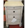 Image 1 : SHOWHOME BEIGE 3 DRAWER NIGHT STAND WITH TRAY AND