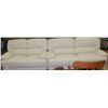 Image 1 : WHITE BONDED LEATHER RECLINING SOFA AND LOVE SEAT