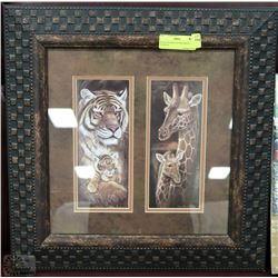 WOOD FRAMED SAFARI PRINTS - TIGERS &