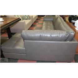 NEW GREY LEATHERETTE 'L' SHAPE SECTIONAL