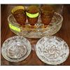 Image 1 : ESTATE PINWHEEL CRYSTAL BOWL AND 2 ASHTRAYS SOLD