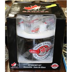 NEW TEAM CANADA ICE BUCKET & GLASS SET