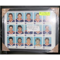EDMONTON OILERS 1985-86 RED ROOSTER UNCUT SHEET