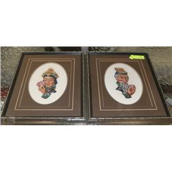 PAIR OF FRAMED PETIT POINT PICTURES