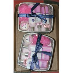 2 MISS SPA 6PC BATH SETS IN BASKET