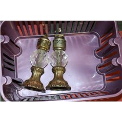 SET OF 2 VINTAGE CANDLE STICK BRASS LIGHTERS