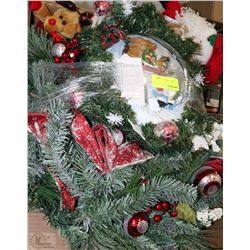 FLAT OF 4 CHRISTMAS WREATHS,LIGHTED,SNOWBLOWING,