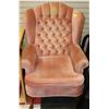 Image 1 : VINTAGE DUSTY ROSE WING BACK PARLOUR CHIAR