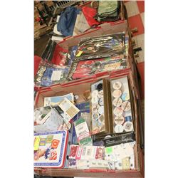 3 FLATS OF ESTATE MISC, INCLUDES SEWING, OVEN