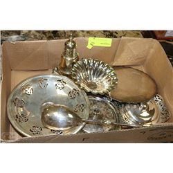 ESTATE BOX OF SILVERPLATED MISC