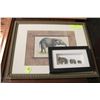Image 1 : AFRICAN ELEPHANT CARVED STONE ART & FRAMED PRINT