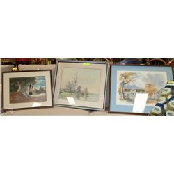 SET OF 3 PICTURE WALL DECOR, ALL SIGNED