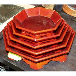 STACKING WOODEN  DECORATIVE TRAYS