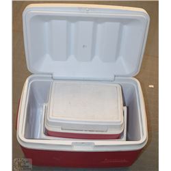 2 RED CAMPING COOLERS