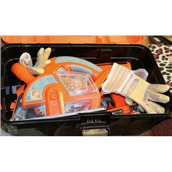 KIDS TOOLBOX SET WITH GLOVES, WRENCHES AND ETC.