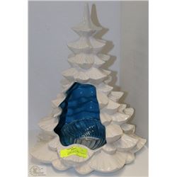 CERAMIC CHRISTMAS TREE CANDLE HOLDER WITH A DISH