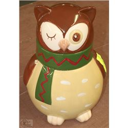 NEW OWL CERAMIC COOKIE JAR