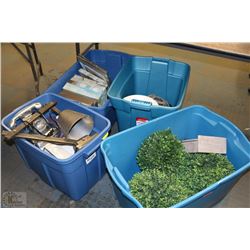 LARGE SHOWHOME TOTE OF ORNAMENTS AND PICTURES X4