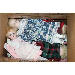 BOX OF ESTATE PORCELAIN DOLLS