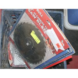 BOX OF NEW AND USED SAW BLADES