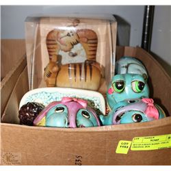 SET OF 6 PIGGY BANKS - ONE IN ORIGINAL BOX