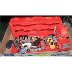 CARS "MACK" HOT WHEELS CAR HAULER DOUBLE SIDED &