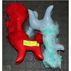 1950'S MOHAIR FILLED 11" LEATHER POODLES -  JAPAN