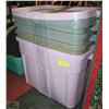 Image 1 : BUNDLE OF 4 RUBBERMAID 68L TUBS WITH LIDS