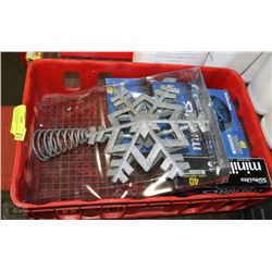 FLAT WITH FOUR BOXES OF MINI LIGHTS & TREE TOP