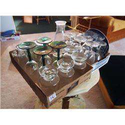 Two Boxes Full Of Glassware, Wine Glasses, Cups, Etc.